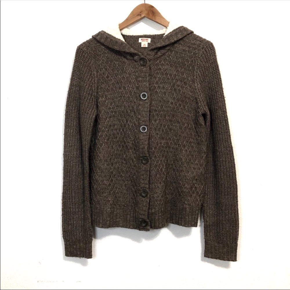 Mossimo cable knit sweater lined hoodie ca…